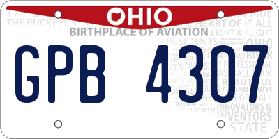OH license plate GPB4307
