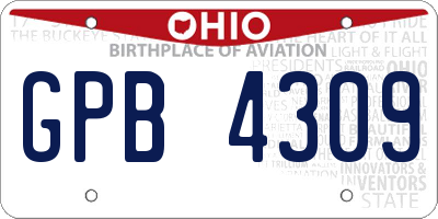 OH license plate GPB4309