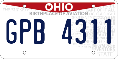 OH license plate GPB4311