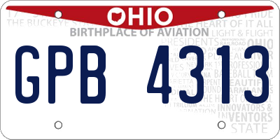 OH license plate GPB4313