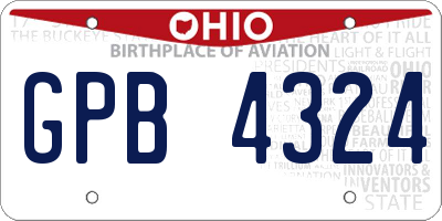 OH license plate GPB4324