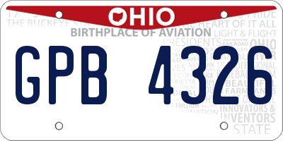 OH license plate GPB4326