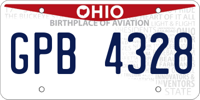 OH license plate GPB4328
