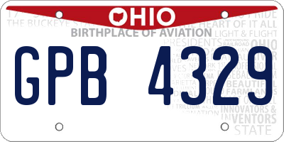 OH license plate GPB4329