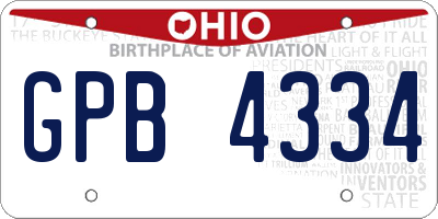 OH license plate GPB4334