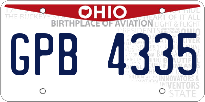 OH license plate GPB4335
