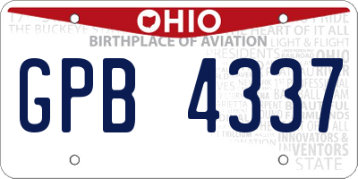 OH license plate GPB4337