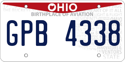 OH license plate GPB4338
