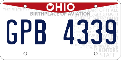 OH license plate GPB4339