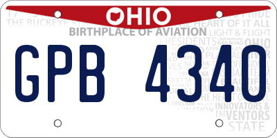 OH license plate GPB4340
