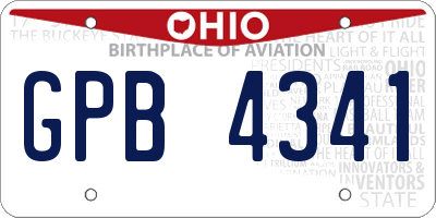 OH license plate GPB4341