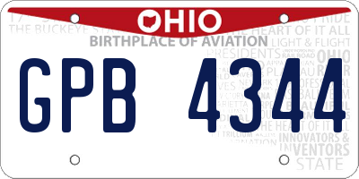OH license plate GPB4344