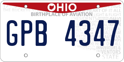 OH license plate GPB4347
