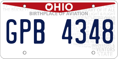 OH license plate GPB4348
