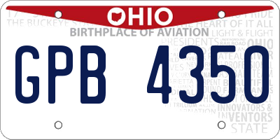 OH license plate GPB4350