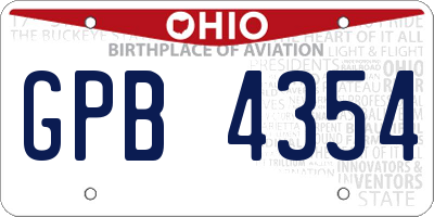 OH license plate GPB4354