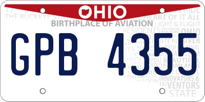 OH license plate GPB4355