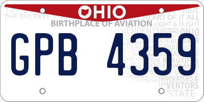 OH license plate GPB4359