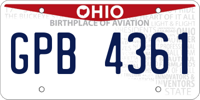 OH license plate GPB4361