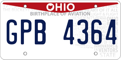 OH license plate GPB4364