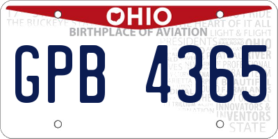 OH license plate GPB4365