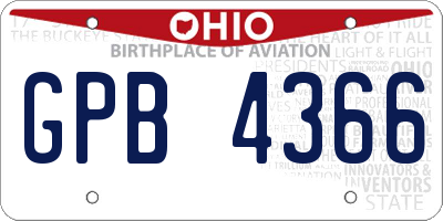 OH license plate GPB4366
