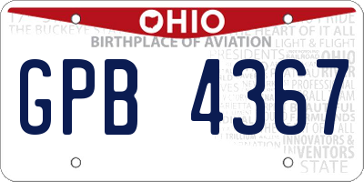 OH license plate GPB4367