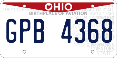 OH license plate GPB4368