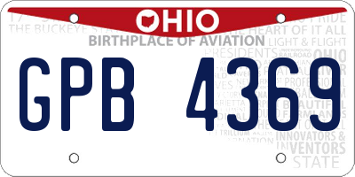 OH license plate GPB4369