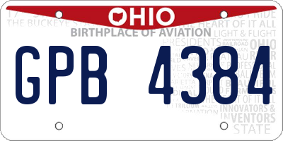 OH license plate GPB4384