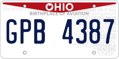 OH license plate GPB4387