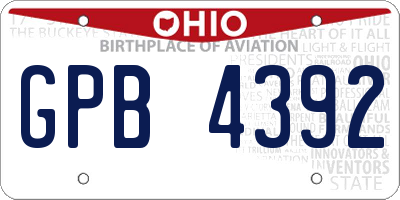 OH license plate GPB4392