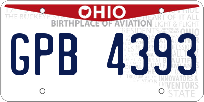 OH license plate GPB4393
