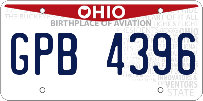 OH license plate GPB4396