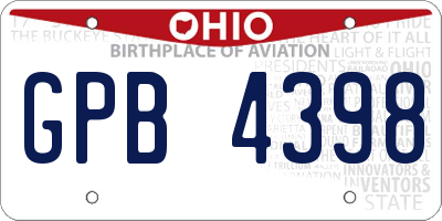 OH license plate GPB4398