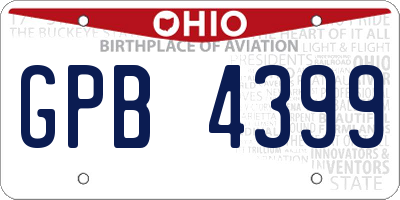 OH license plate GPB4399