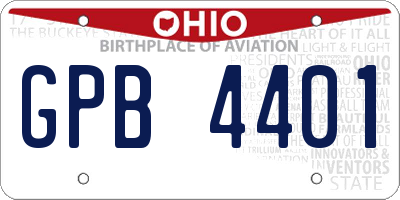 OH license plate GPB4401