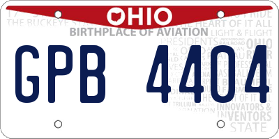 OH license plate GPB4404