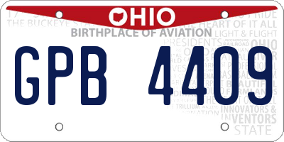 OH license plate GPB4409