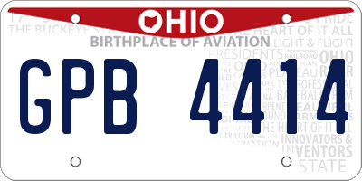 OH license plate GPB4414
