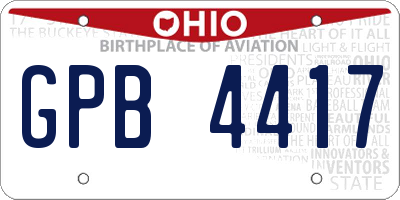 OH license plate GPB4417