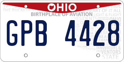 OH license plate GPB4428