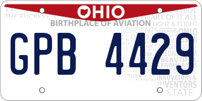 OH license plate GPB4429