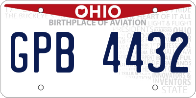 OH license plate GPB4432