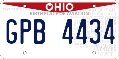 OH license plate GPB4434