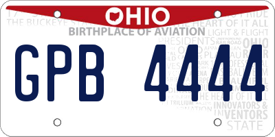 OH license plate GPB4444