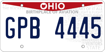 OH license plate GPB4445