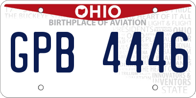 OH license plate GPB4446