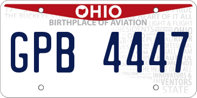 OH license plate GPB4447