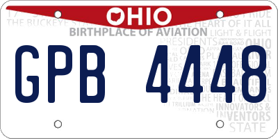 OH license plate GPB4448